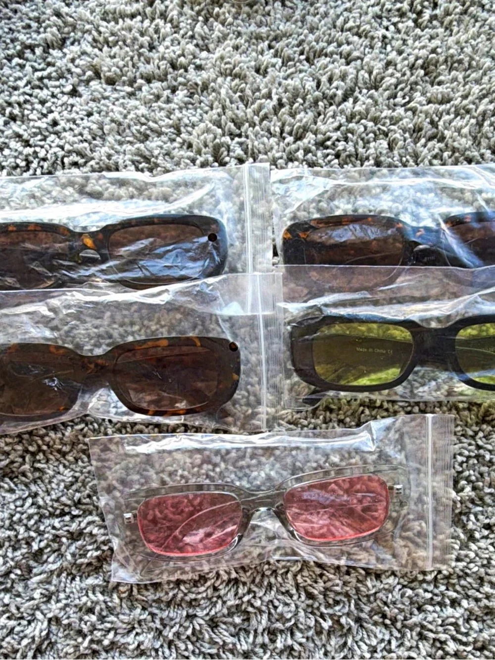 Neutral Brand Assorted Colored Sunglasses - Pink, Brown, Green, Black Options